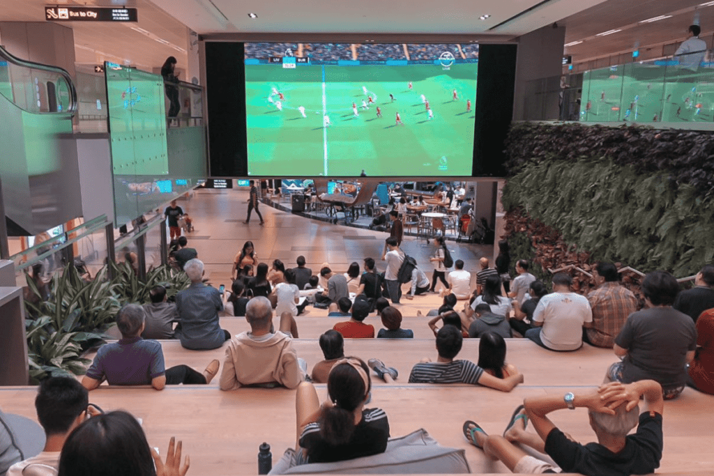 World Cup Matches on Big screen at Changi Airport 2022